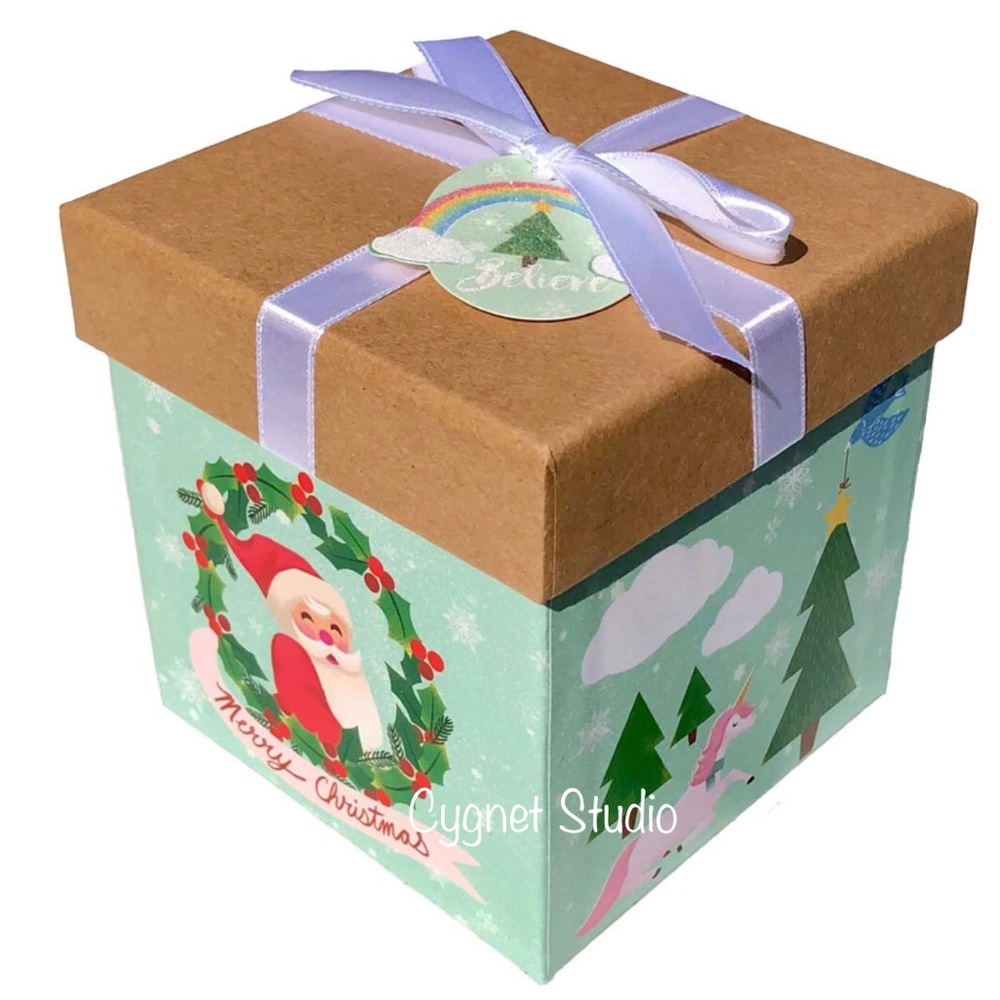 Molly & Rex Unicorn Believe in Santa Trinket Embellished Gift Box w/Tag (15135)